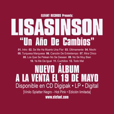 LISASINSON "Un Año De Cambios" LP/CD