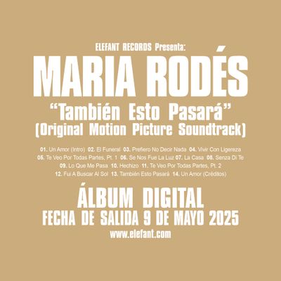 MARIA RODÉS "También Esto Pasará (Original Motion Picture Soundtrack)" Álbum Digital